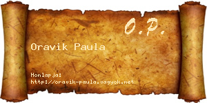 Oravik Paula névjegykártya